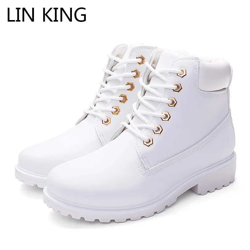 LIN KING Big Size 43 Women Pu Leather Ankle Boots Square Heel Lace Up Short Botas Spring Autumn Female Waterproof Military Boots
LIN KING Big Size 43 Women Pu Leather Ankle Boots Square Heel Lace Up Short Botas Spring Autumn Female Waterproof Military Boots