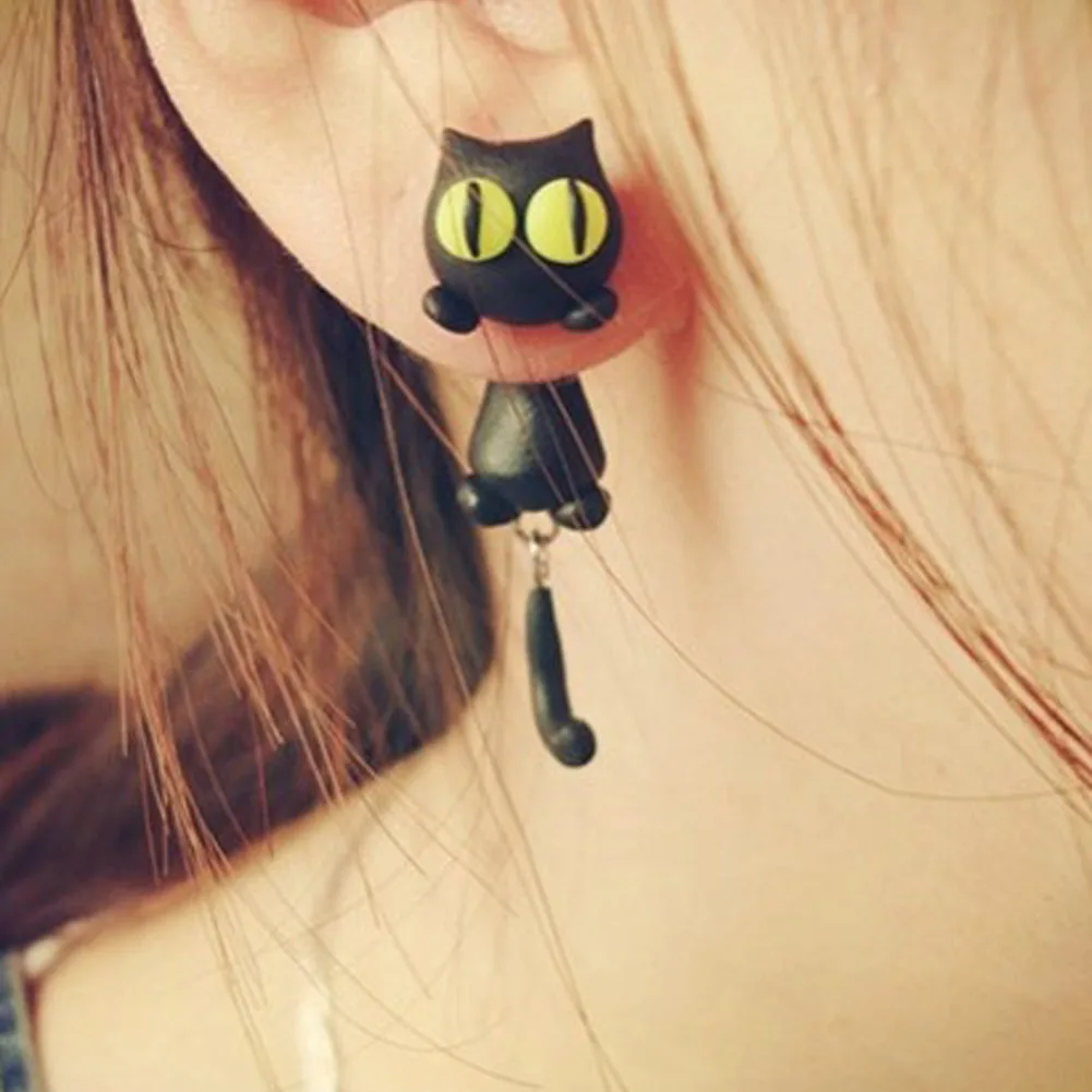 New Lovely Handmade Polymer Clay 3D Black Cat Earrings Cute Cartoon Stud Earring Jewelry For Women CX17
New Lovely Handmade Polymer Clay 3D Black Cat Earrings Cute Cartoon Stud Earring Jewelry For Women CX17