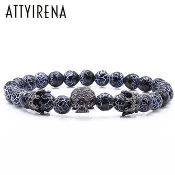 New Design Stone Bracelet Men Women Popular Stone Bracelet Skull Micro Pave CZ beads Skull Male Bracelet Crown Zircon Bracelets
New Design Stone Bracelet Men Women Popular Stone Bracelet Skull Micro Pave CZ beads Skull Male Bracelet Crown Zircon Bracelets
