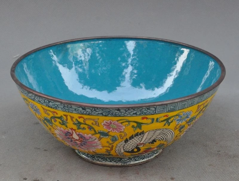 7" Marked Old Chinese Dynasty bronze Cloisonne Flower Swan Lucky Statue Bowl Cup
7" Marked Old Chinese Dynasty bronze Cloisonne Flower Swan Lucky Statue Bowl Cup