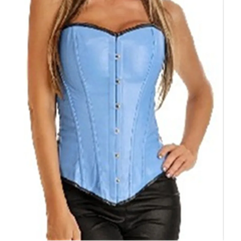 Hot 2016 New Style Women Blue Leather Corsets And Bustiers Yellow PU Sexy Overbust Corsets For Women
Hot 2016 New Style Women Blue Leather Corsets And Bustiers Yellow PU Sexy Overbust Corsets For Women