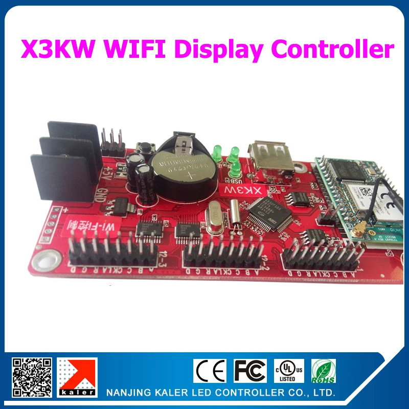 kaler China manufacturer WIFI controller card XK3W suppport 48x1536 pixel moving message led sign board controller
kaler China manufacturer WIFI controller card XK3W suppport 48x1536 pixel moving message led sign board controller