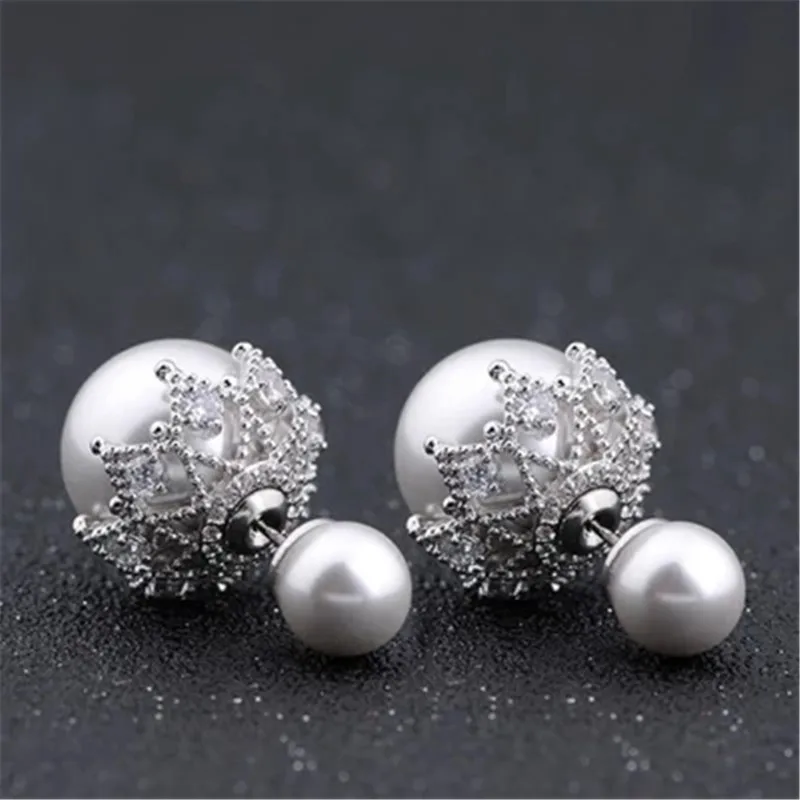 925 sterling silver Stud earrings Size double pearl lace Women fashion jewelry wholesale
925 sterling silver Stud earrings Size double pearl lace Women fashion jewelry wholesale