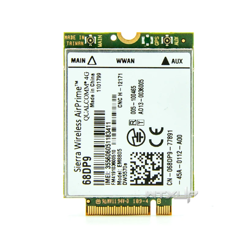 Unlocked Sierra Wireless AirPrime EM8805 DW5570e 68DP9 C26 WWAN 4G Card LTE Module WWAN - HSPA+ NGFF For Venue 8 Pro and 11 Pro.
Unlocked Sierra Wireless AirPrime EM8805 DW5570e 68DP9 C26 WWAN 4G Card LTE Module WWAN - HSPA+ NGFF For Venue 8 Pro and 11 Pro.