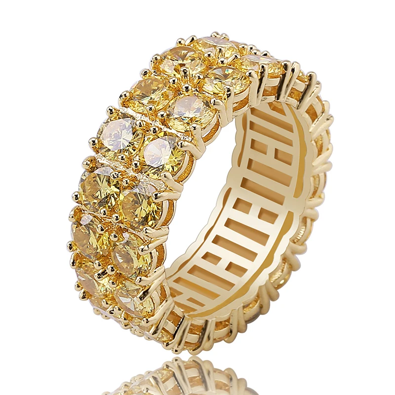 Hip Hop Rock Men Finger Rings Gold Color Copper Material Two Rows Cubic Zirconia Tennis Chain CZ Ring Male Jewelry Drop Shipping
Hip Hop Rock Men Finger Rings Gold Color Copper Material Two Rows Cubic Zirconia Tennis Chain CZ Ring Male Jewelry Drop Shipping