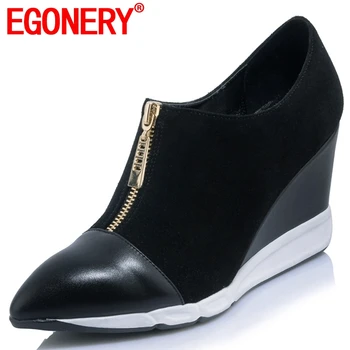 EGONERY women leather shoes pointed toe fashion high heels 2 color good quality real leather fashion pumps ladies elegant wedges
EGONERY women leather shoes pointed toe fashion high heels 2 color good quality real leather fashion pumps ladies elegant wedges