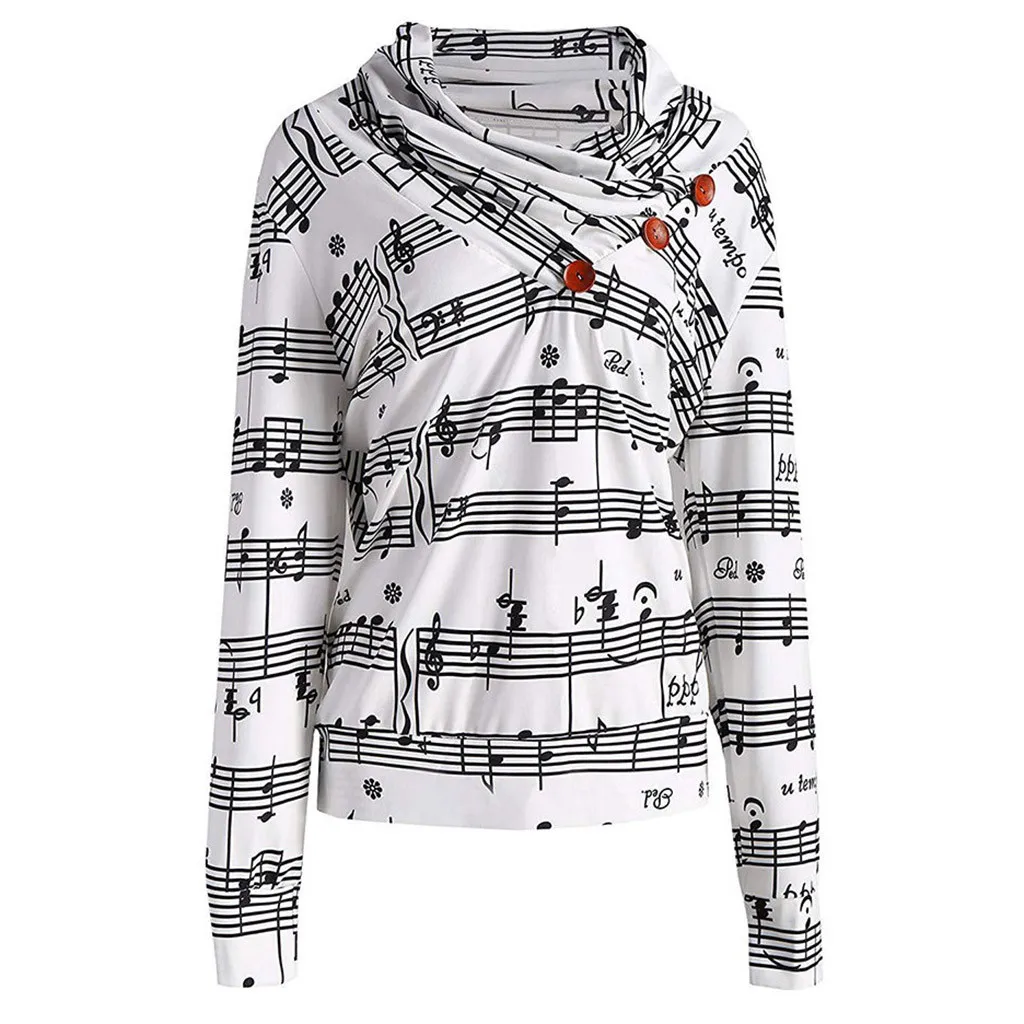 Clothing Women T Shirts fashion Musical Print Tops Casual Loose long-Sleeved T-Shirt Tee Shirts Femme 2019
Clothing Women T Shirts fashion Musical Print Tops Casual Loose long-Sleeved T-Shirt Tee Shirts Femme 2019