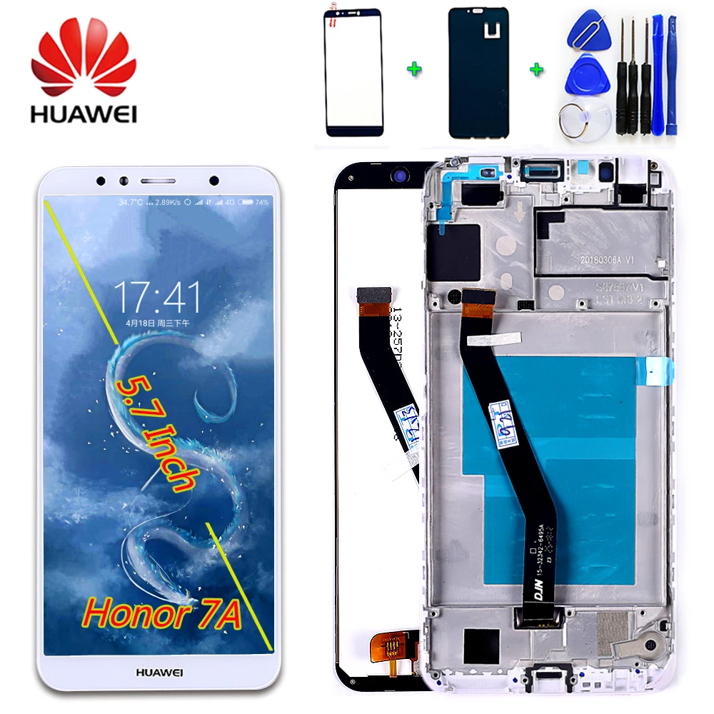 Original Huawei Honor 7A AUM-l29 LCD Display 5.7 inch Touch Screen 1440*720 Oleophobic coating 10 Touch Digitizer Assembly Frame
Original Huawei Honor 7A AUM-l29 LCD Display 5.7 inch Touch Screen 1440*720 Oleophobic coating 10 Touch Digitizer Assembly Frame