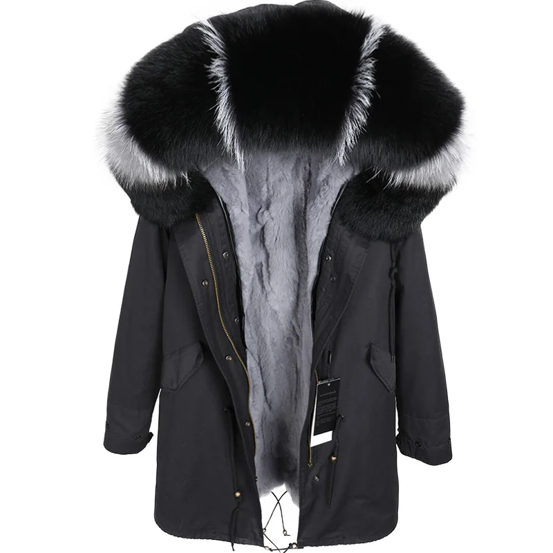 Maomaokong 2018 new Winter natural rabbit fur lining Jacket jacket Real fox fur collar warm long section Parker coat
Maomaokong 2018 new Winter natural rabbit fur lining Jacket jacket Real fox fur collar warm long section Parker coat