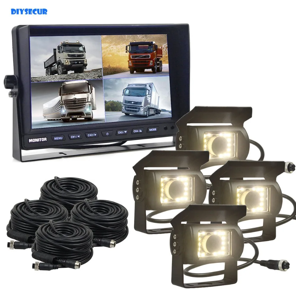 DIYSECUR 10" Rear View Monitor with Waterproof LED Night Vision 4 Backup Cameras for RV Truck Bus Parking Assistance System
DIYSECUR 10" Rear View Monitor with Waterproof LED Night Vision 4 Backup Cameras for RV Truck Bus Parking Assistance System