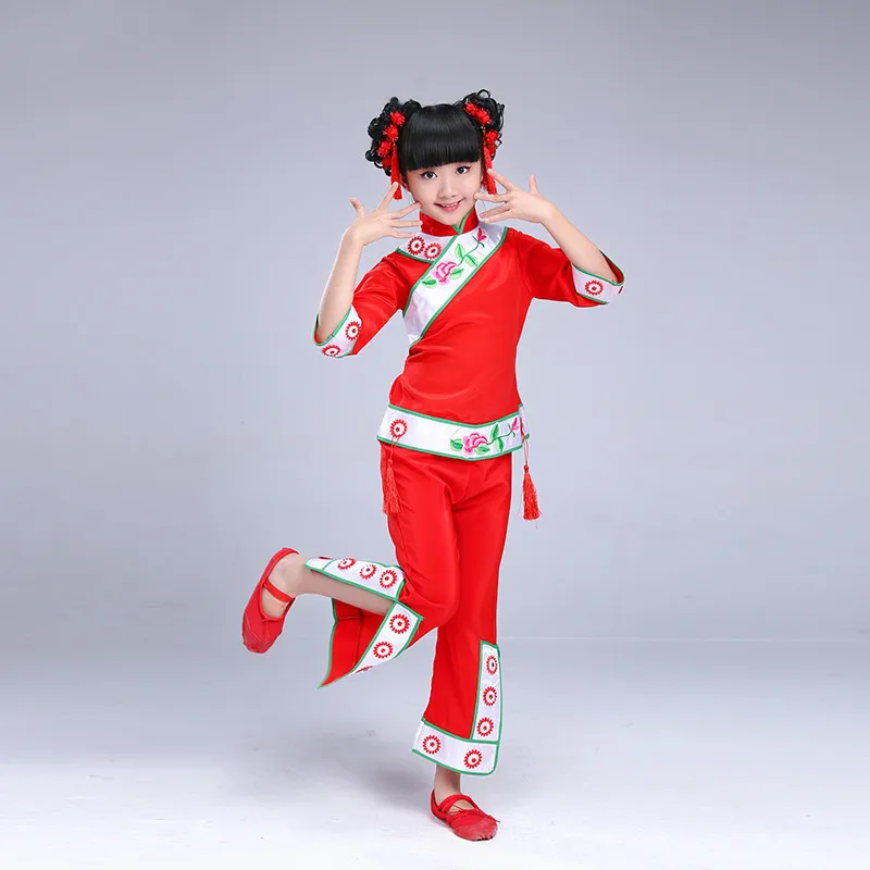 New Style Traditional Chinese Dance Costumes Girls Red Classical Yangko Dance Suit Child Waist Drum Stage Performance Clothes
New Style Traditional Chinese Dance Costumes Girls Red Classical Yangko Dance Suit Child Waist Drum Stage Performance Clothes