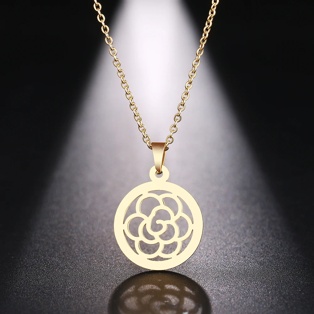 DOTIFI Stainless Steel Necklace For Women Openwork Fine Rose Gold And Silver Color Pendant Necklace Engagement Jewelry
DOTIFI Stainless Steel Necklace For Women Openwork Fine Rose Gold And Silver Color Pendant Necklace Engagement Jewelry