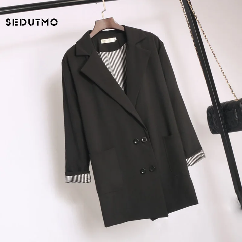 SEDUTMO Autumn Long Blazer Women Double Breasted Jacket Vintage Spring Blazer Suit Office Pocket Oversize Coat ED767
SEDUTMO Autumn Long Blazer Women Double Breasted Jacket Vintage Spring Blazer Suit Office Pocket Oversize Coat ED767