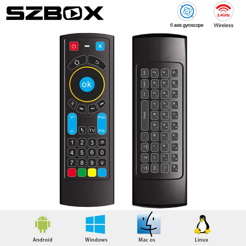 2019 MX3L Pro Backlight Air mouse IR Learning Remote Control MX3 2.4G RF Wireless Keyboard for X96 mini H96 max Android TV Box
2019 MX3L Pro Backlight Air mouse IR Learning Remote Control MX3 2.4G RF Wireless Keyboard for X96 mini H96 max Android TV Box
