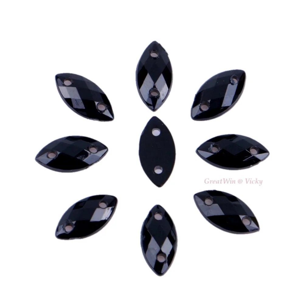 6x12mm 100pcs Horse Eye /Leaf 2 Holes Black Sew On Rhinestones Flatback Acrylic Sewing On Crystals Beads
6x12mm 100pcs Horse Eye /Leaf 2 Holes Black Sew On Rhinestones Flatback Acrylic Sewing On Crystals Beads