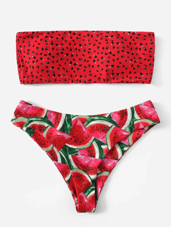 Sexy Bikini Thong Push Up Swimwear Watermelon Print Women Swimsuit Off Shoulder Bathing Suit Biquini Bikinis Set Maillot De Bain
Sexy Bikini Thong Push Up Swimwear Watermelon Print Women Swimsuit Off Shoulder Bathing Suit Biquini Bikinis Set Maillot De Bain