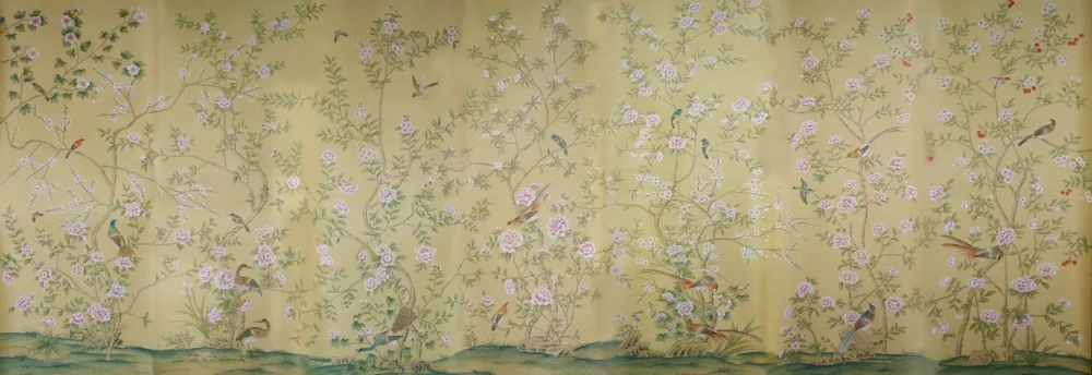 Classic elegant Hand-painted silk wallpaper customized painting flower with birds wallcovering many patterns/background optional
Classic elegant Hand-painted silk wallpaper customized painting flower with birds wallcovering many patterns/background optional