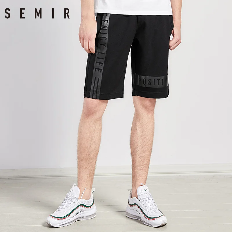 SEMIR мужские шорты стрейч Jog 2018 летние новые по колено с буквенным принтом прямые