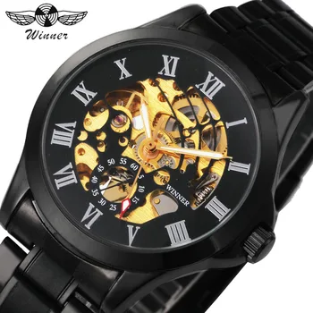 WINNER Sport Automatic Watch For Male Black Stainless Steel Strap Top Luxury Roman Numerals Men's Skeleton Watch Reloj Hombre
WINNER Sport Automatic Watch For Male Black Stainless Steel Strap Top Luxury Roman Numerals Men's Skeleton Watch Reloj Hombre