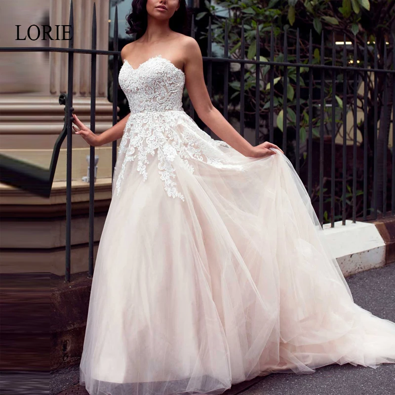 LORIE Lace up Wedding Dress 2019 Appliques with Tulle Sleeveless Bride Dresses Backless Wedding Gowns Custom vestido de novia
LORIE Lace up Wedding Dress 2019 Appliques with Tulle Sleeveless Bride Dresses Backless Wedding Gowns Custom vestido de novia