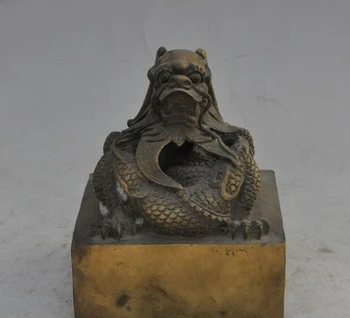 6" chinese fengshui Dynasty palace bronze animal dragon statue Seal Stamp Signet
6" chinese fengshui Dynasty palace bronze animal dragon statue Seal Stamp Signet