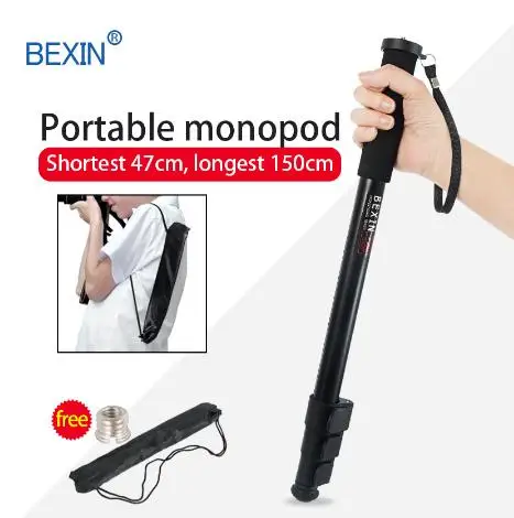 BEXIN P264A 4 sections lock lightweight unipod camera stand monopod with adjustable foot pad for Canon Nikon DSLR camera
BEXIN P264A 4 sections lock lightweight unipod camera stand monopod with adjustable foot pad for Canon Nikon DSLR camera