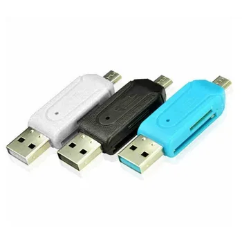 Universal Card Reader Mobile Phone PC Card Reader Micro USB OTG Card Reader OTG TF / SD Flash Memory
Universal Card Reader Mobile Phone PC Card Reader Micro USB OTG Card Reader OTG TF / SD Flash Memory