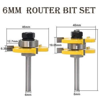 Tongue and Groove Milling Cutter 6mm Router Bit Set Woodworking Tool Engraving Carving Trimming CNC End Mill
Tongue and Groove Milling Cutter 6mm Router Bit Set Woodworking Tool Engraving Carving Trimming CNC End Mill