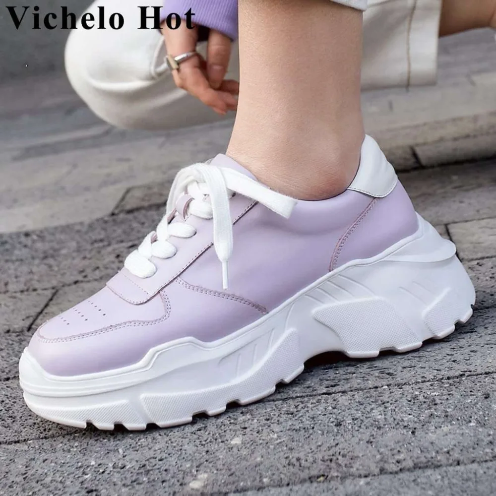 Vichelo Hot mixed colors natural leather lace up sneakers high bottom platform round toe comfortable women vulcanized shoes L7f2
Vichelo Hot mixed colors natural leather lace up sneakers high bottom platform round toe comfortable women vulcanized shoes L7f2