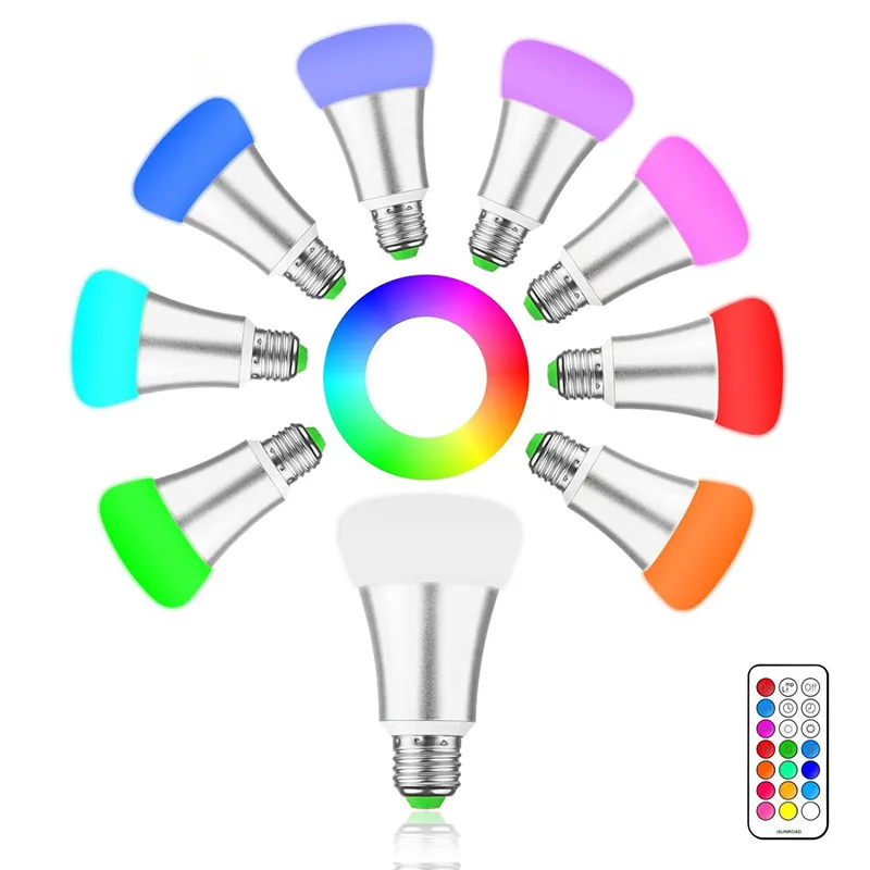 RGB E27 светодиодная лампа 10 Вт RGBW RGBWW Цвет ИК пульт дистанционного управления LED