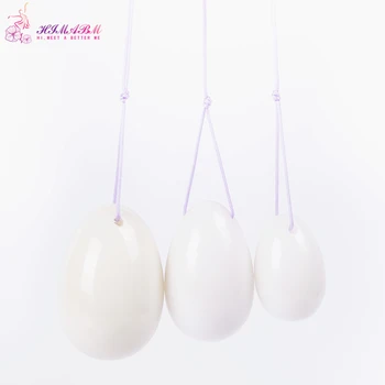 

HIMABM 1 set white colour jade egg for Kegel Exercise Pelvic Muscle Vaginal Tightening Ben Wa yoni egg kegel weight ben wa ball