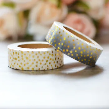New 1X 15mm Gold Stamping Polka Dot Japanese Washi Tape Scrapbooking Tools Papelaria Decorative Masking Tape Lot 15mm*10m
New 1X 15mm Gold Stamping Polka Dot Japanese Washi Tape Scrapbooking Tools Papelaria Decorative Masking Tape Lot 15mm*10m