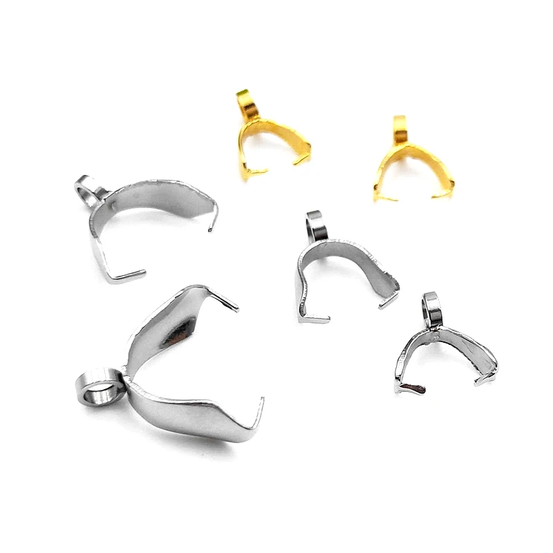 SEMITREE 20pcs/lot Stainless Steel Bail Clasps Connector Pendant Necklace Making Clasps DIY Jewelry Necklace Findings 9/11/12mm
SEMITREE 20pcs/lot Stainless Steel Bail Clasps Connector Pendant Necklace Making Clasps DIY Jewelry Necklace Findings 9/11/12mm