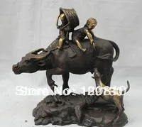 00582 8" China Chinese Bronze Folk Buffalo Boys Cowboy On Bull Oxen Play Dog Statue
00582 8" China Chinese Bronze Folk Buffalo Boys Cowboy On Bull Oxen Play Dog Statue