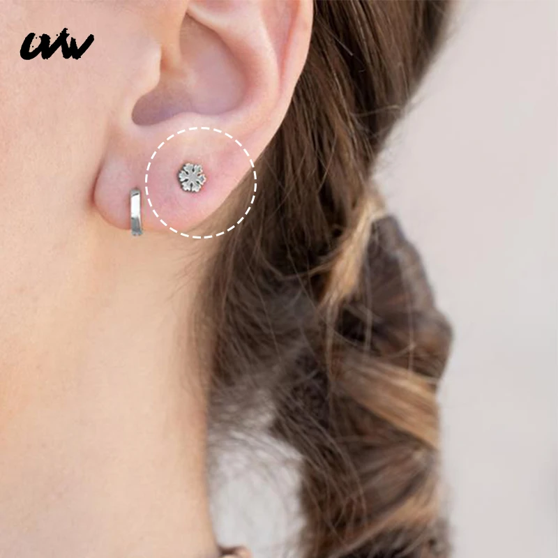 UVW121 2pc Punk Snow Flower Stud Earrings Stainless Steel Men's Earrings Silver Black Gold Unisex Female Mujer Moda Accessories
UVW121 2pc Punk Snow Flower Stud Earrings Stainless Steel Men's Earrings Silver Black Gold Unisex Female Mujer Moda Accessories