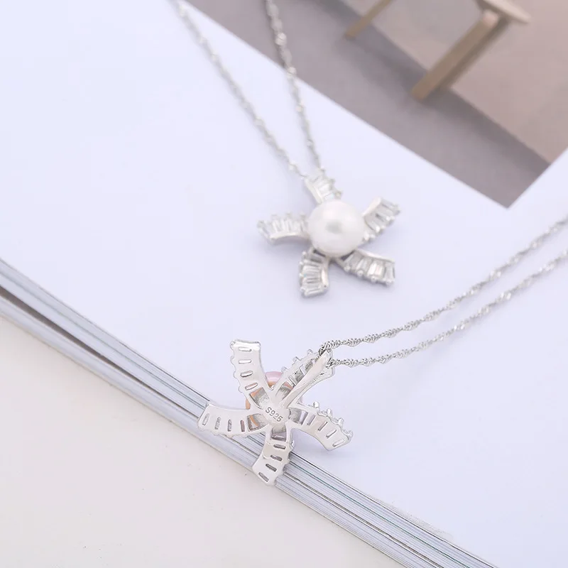 2019 Luxury S925 Sterling Silver Women Necklaces Pendants Freshwater Pearls Unique Windmill Pendants Fashion Female Wedding Jewe
2019 Luxury S925 Sterling Silver Women Necklaces Pendants Freshwater Pearls Unique Windmill Pendants Fashion Female Wedding Jewe