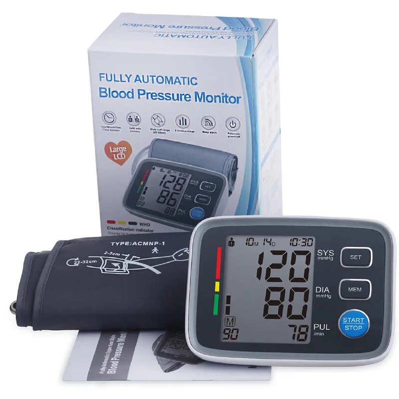 

Accurate Upper Arm Hight Blood Pressure Symptoms Monitor Heartbeat Indicator Tonometer Sphygmomanometer Heat Rate Meter U80EHB