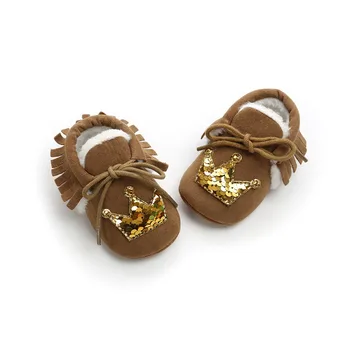 Newborn Baby Girl Winter Shoes With Fur Crown Non-slip Footwear Crib Shoes PU Suede Leather First Walker Moccasins
Newborn Baby Girl Winter Shoes With Fur Crown Non-slip Footwear Crib Shoes PU Suede Leather First Walker Moccasins