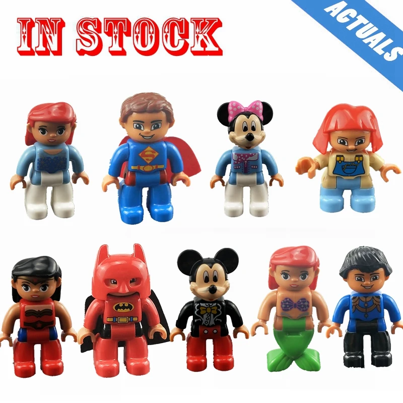 Locking Duplo Mermaid Mermaid Mickey Mouse Minnie Superman Family Worker Action Figures Big Size Building Block Kid Toy Lockings
Locking Duplo Mermaid Mermaid Mickey Mouse Minnie Superman Family Worker Action Figures Big Size Building Block Kid Toy Lockings