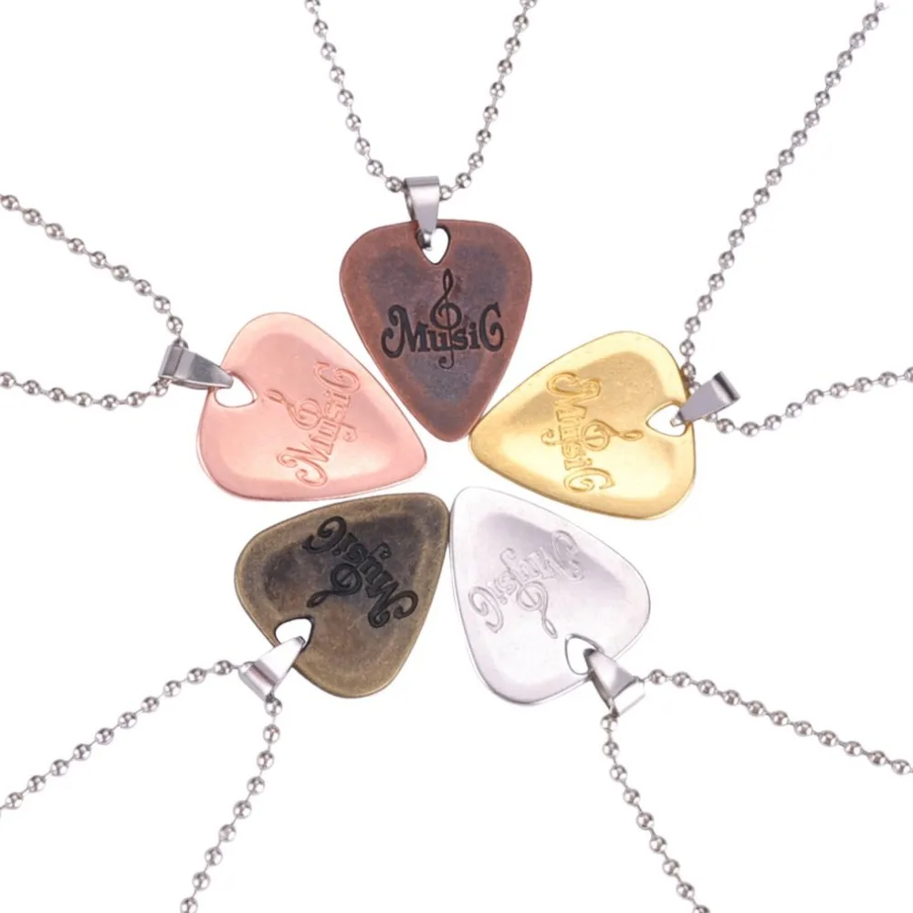 Personalized Guitar Pick Necklace Zinc Alloy Pendants Necklaces Creative Design for Electric Guitar Jewelry
Personalized Guitar Pick Necklace Zinc Alloy Pendants Necklaces Creative Design for Electric Guitar Jewelry