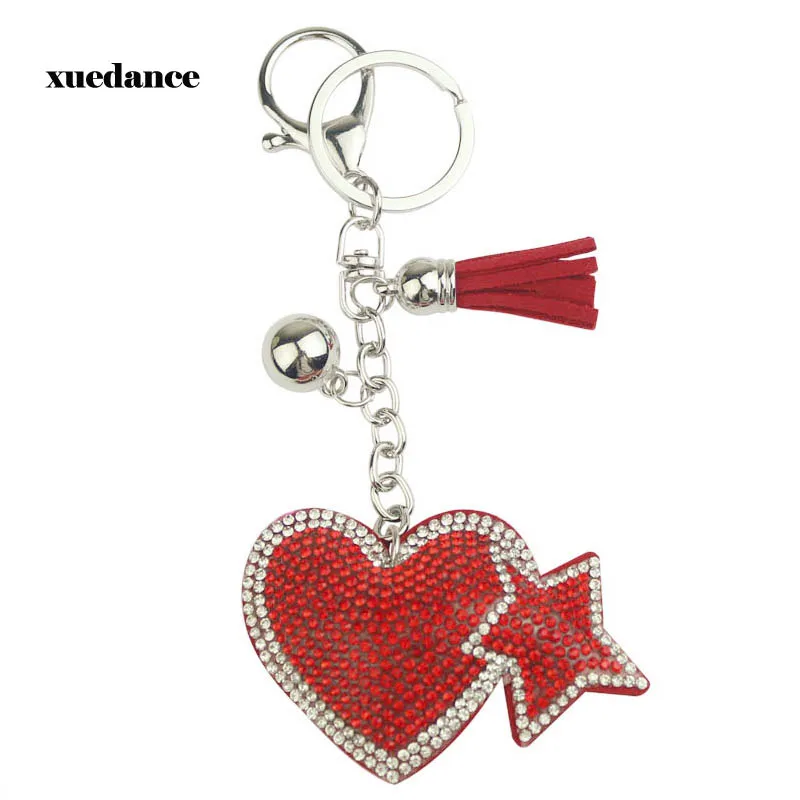 new heart plus Pentagram Keychain Leather Tassel Silver Key Holder Metal Crystal Key Chain Keyring Charm Bag Auto Pendant Gift
new heart plus Pentagram Keychain Leather Tassel Silver Key Holder Metal Crystal Key Chain Keyring Charm Bag Auto Pendant Gift