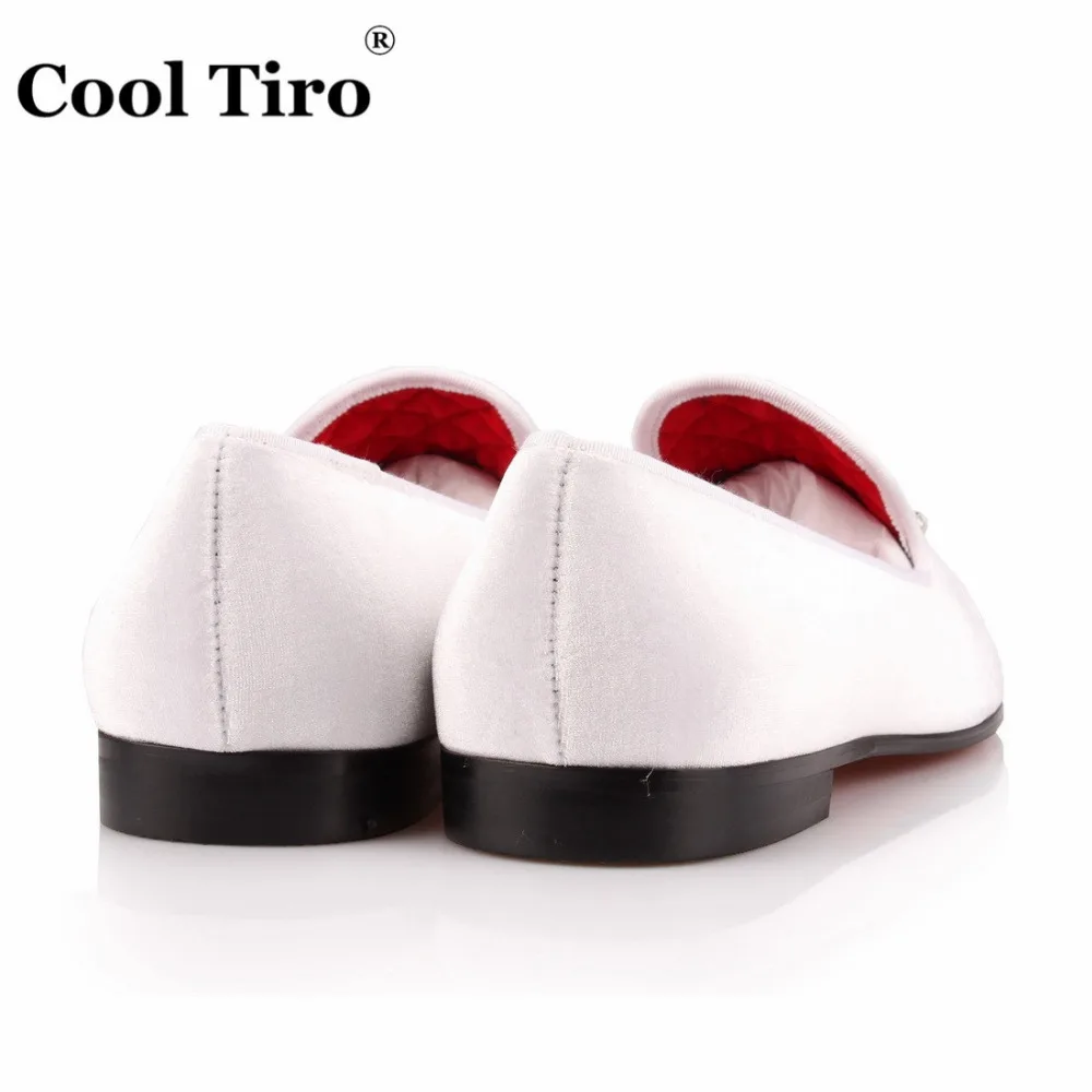Crystal Tassel White velvet Loafers Men Flats (14)