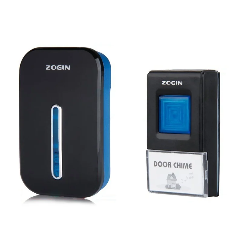 

ZOGIN IP44 Waterproof Portable Wireless Door Bell Cordless Plug In Cordless Door Chime 120m Range With 36 Melodies LED Flash Lig