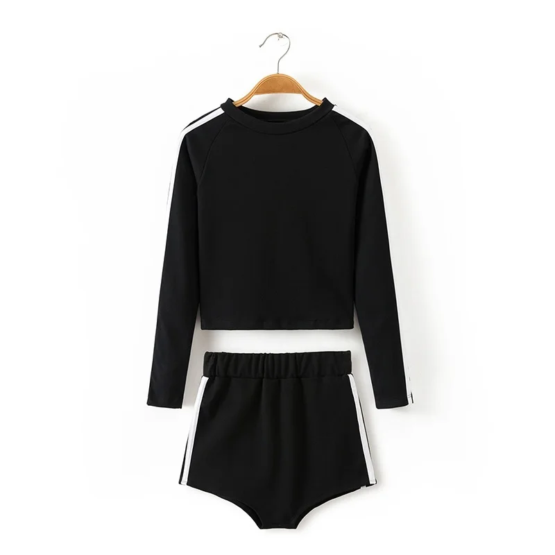 Fashion Women's Two Piece Set Sportswear Tracksuits Elastic Fitness Clothing Women Long Sleeve Shorts Side Stripe Lady Pant Suit
Fashion Women's Two Piece Set Sportswear Tracksuits Elastic Fitness Clothing Women Long Sleeve Shorts Side Stripe Lady Pant Suit