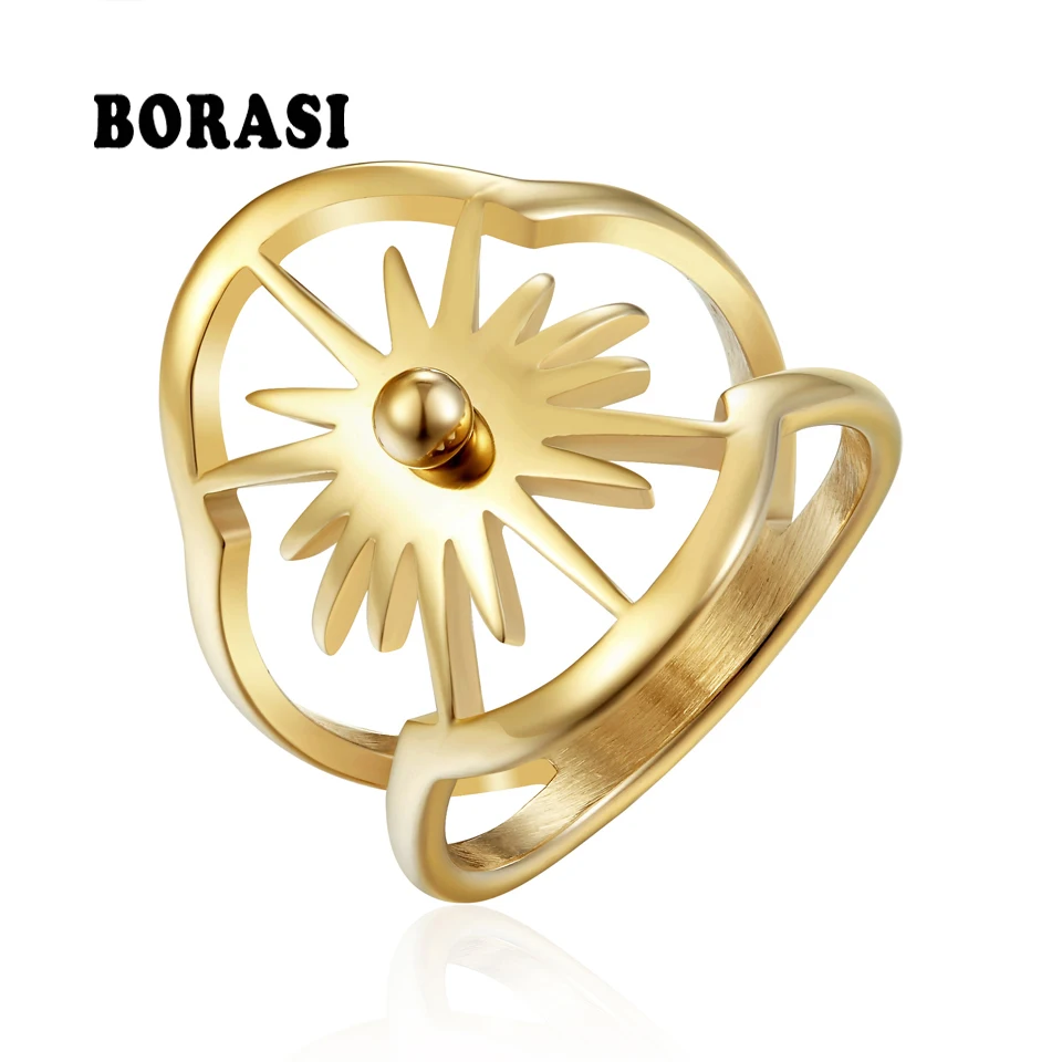 BORASI Rings For Women Trendy Snowflake Style Wedding Bands Ring Gold-Color Stainless Steel Engagement Ring Wedding Jewelry
BORASI Rings For Women Trendy Snowflake Style Wedding Bands Ring Gold-Color Stainless Steel Engagement Ring Wedding Jewelry