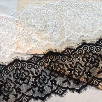 

2.9- 3meter/pcs 1pcs/lot 13-14cm Delicate Black /white Soft Eyelash Lace Swiss Eyelash Trim Skirt Dress Wedding Accessory X396