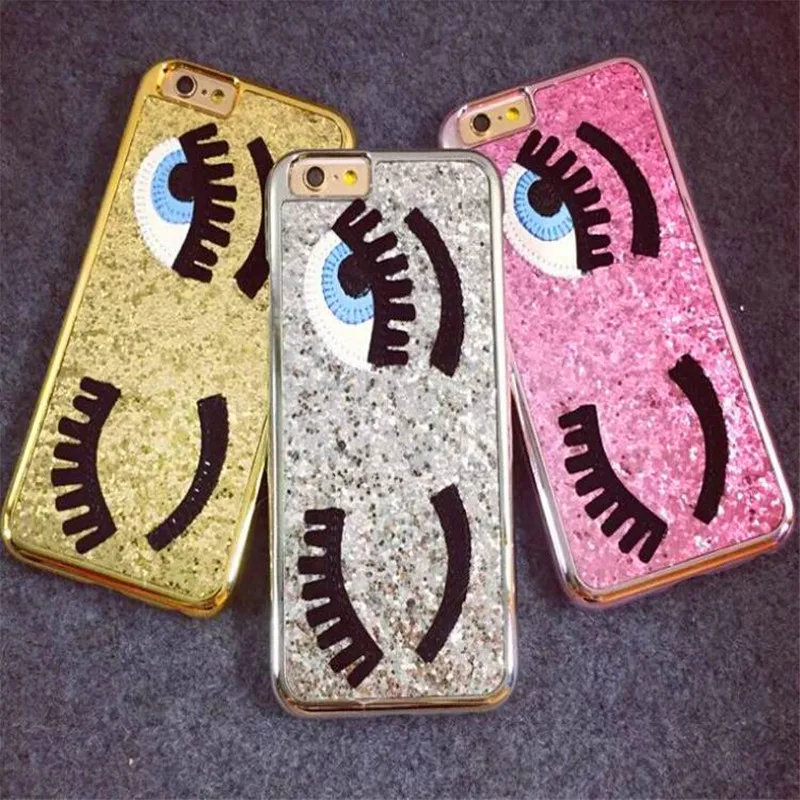 Image Chiara Ferragni Flirting  3D Eyes Glitter Brilliant Mobile Phone Cases For iphone 6 6s,6 Plus 6s Plus