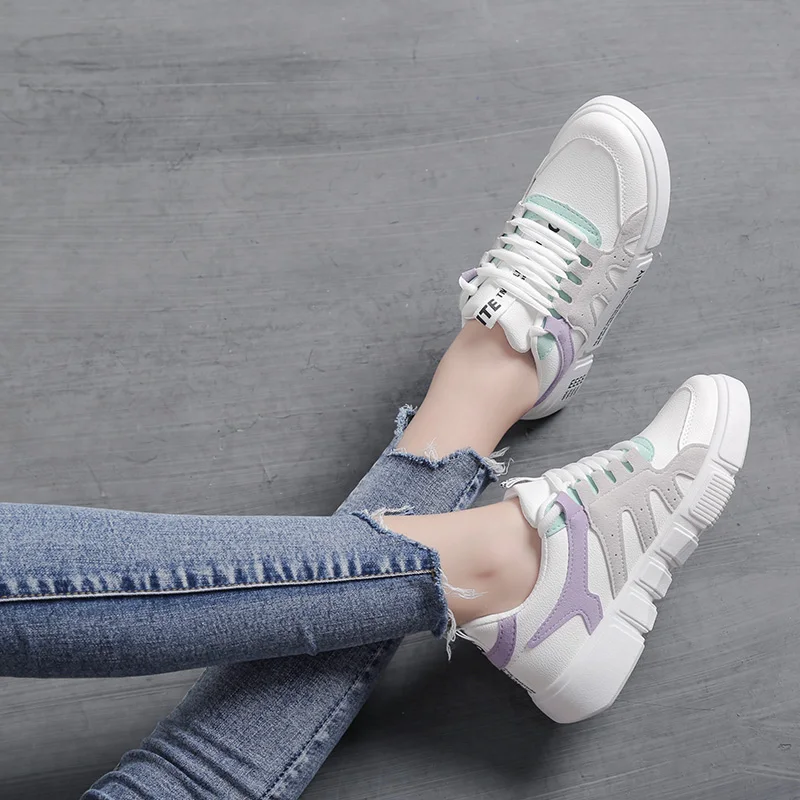 Shoes woman 2019 thick bottom Sewing white platform sneakers tenis feminino student casual canvas women's shoes Women sneakers 
Shoes woman 2019 thick bottom Sewing white platform sneakers tenis feminino student casual canvas women's shoes Women sneakers