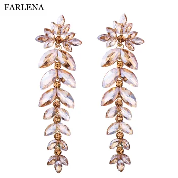 FARLENA Jewelry Leaf shape Crystal Rhinestones Drop Earrings for Women Wedding long Bridal Earrings
FARLENA Jewelry Leaf shape Crystal Rhinestones Drop Earrings for Women Wedding long Bridal Earrings