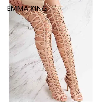 2020 Cross-Tied Strippers Gladiator Sandals Women Summer Over the Knee Sandals Boots Open Toe Cutout Sexy High Heels Shoes Woman
2020 Cross-Tied Strippers Gladiator Sandals Women Summer Over the Knee Sandals Boots Open Toe Cutout Sexy High Heels Shoes Woman